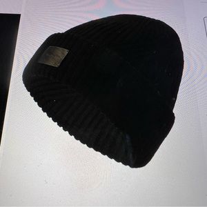 AllSaints Men’s Travelling Rib Knit Wool Blend Beanie NWTColor Cinder Black Marl